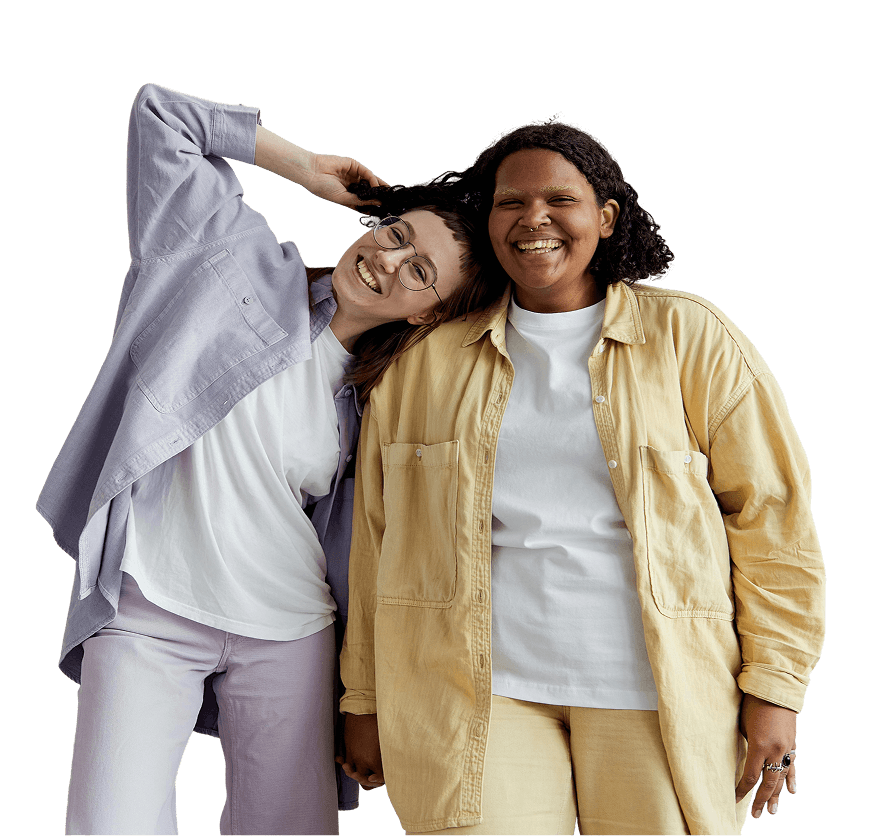 Two women smiling - color analysis