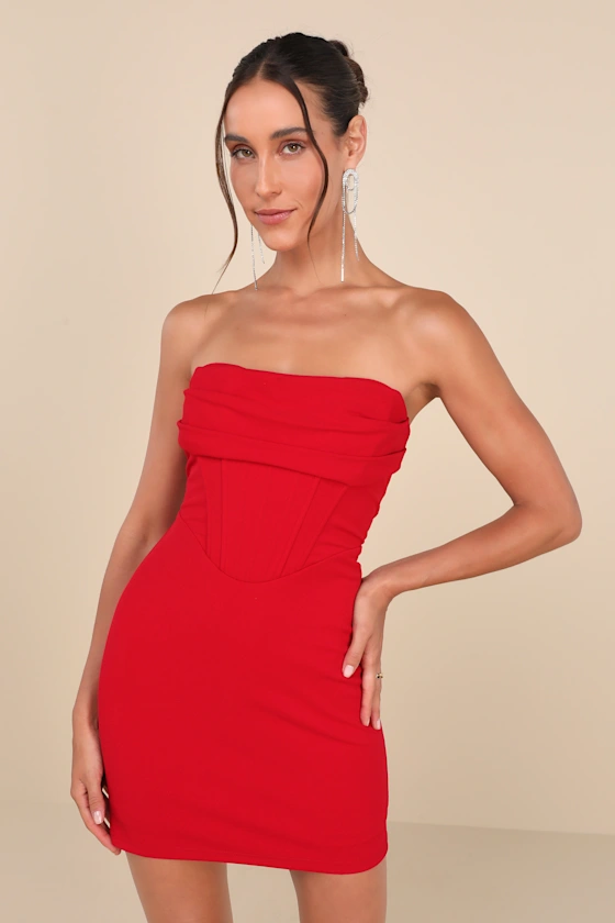 Strapless Red Dresses